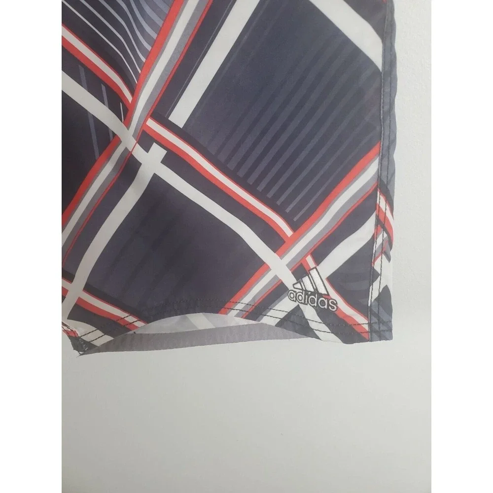 Adidas‎ Board Shorts Mens 34 Grey Red White Swim Summer Casual Bottoms